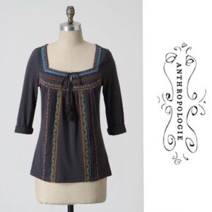 Anthropologie C. Keer Best Route Tee peasant boho